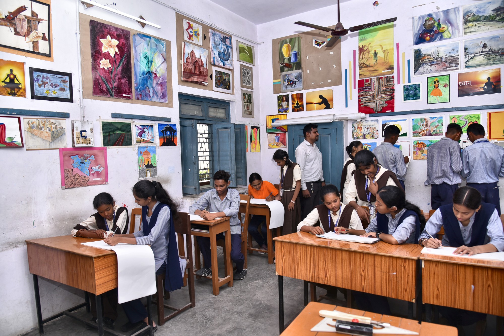 Art Class Students Paintings on Display